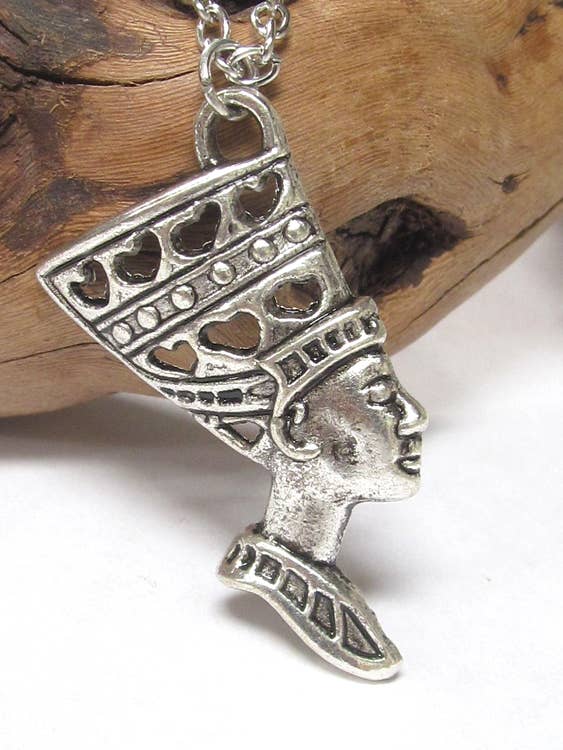 (T671) ANTIK SØLV EGYPTISK DRONNING HALSKÆDE for engroshandel hos Jewelry Max