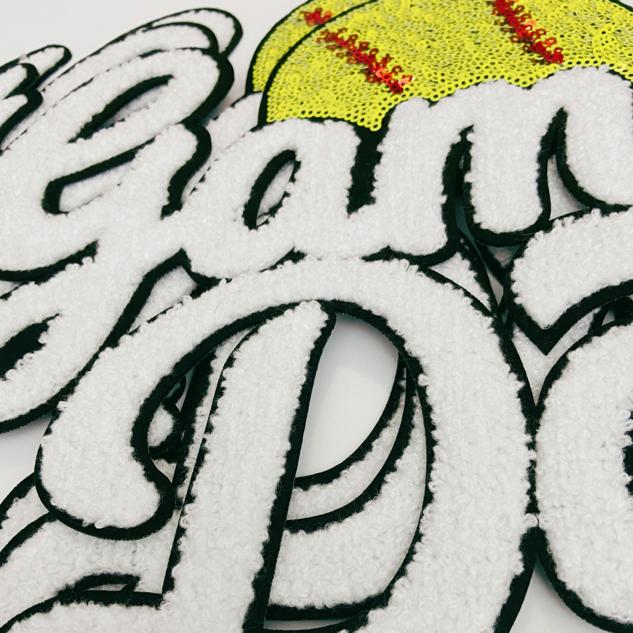 TEELUX - Wholesale Patch - 11" w GAME DAY Softball sequins and Chenille Patch2