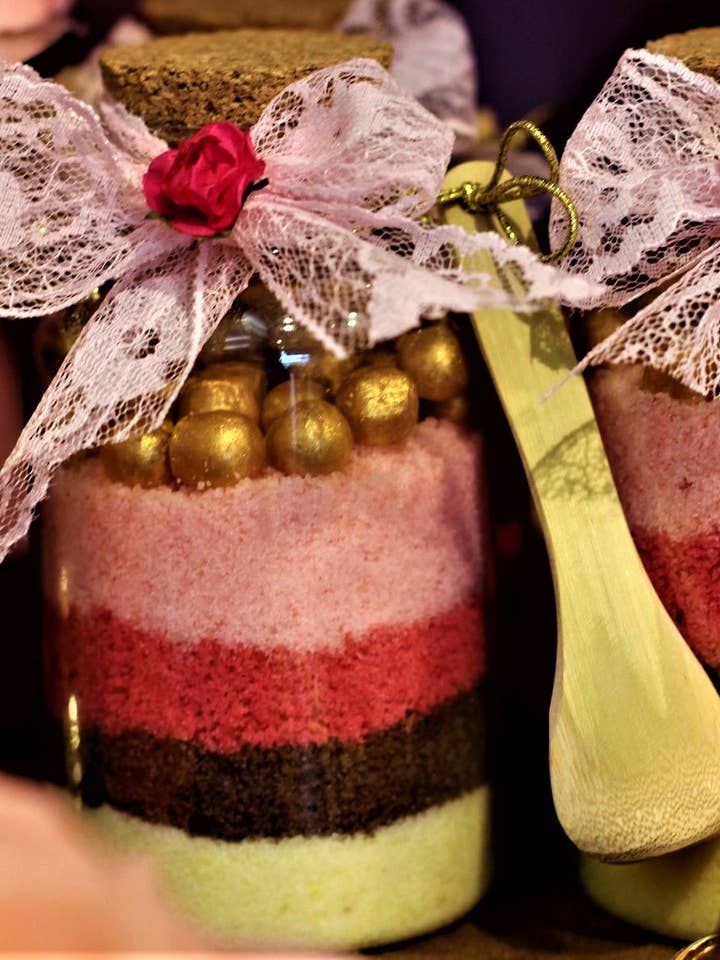 Shabby Chic Soak Banho Sais Sabonete pérolas douradas Colher de madeira por atacado de Priscila Leen Arts at Florida Soap Candle