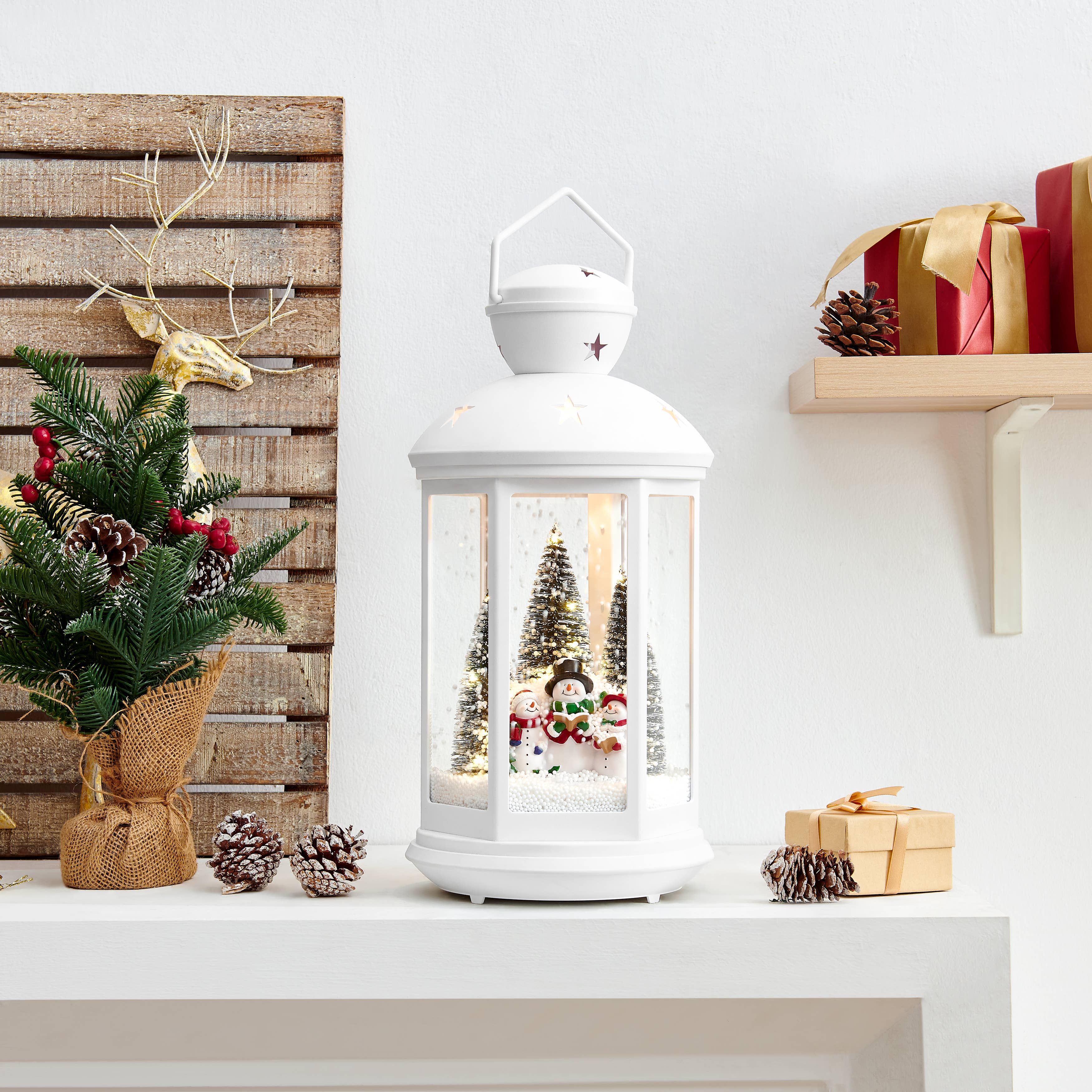 Danya B - Wholesale Christmas Decoration - Christmas Scene Falling Snow Music Snowglobe Lantern Decor16