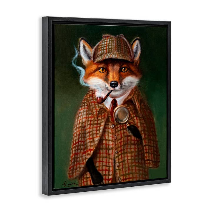 Stupell Industries - Wholesale Wall Sign - Detective Fox with Pipe - Framed Wall Art19