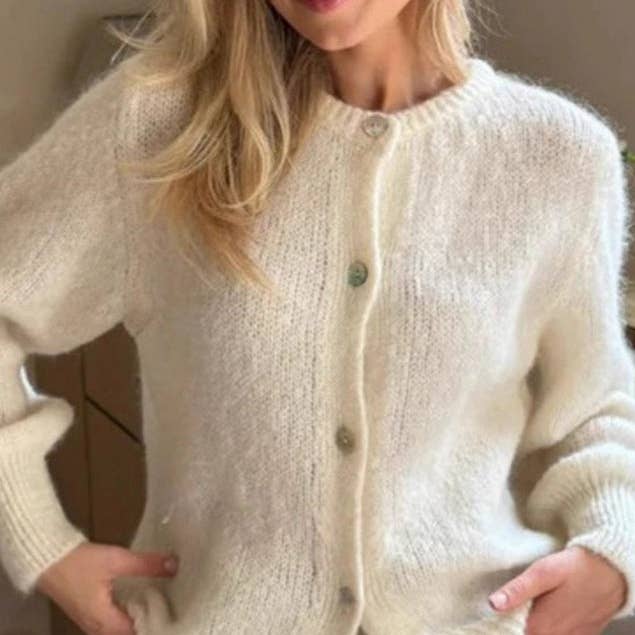 Candy Kleur Mohair-achtige Cardigan Vrouwen N5A508 voor wholesale door alberalkirk