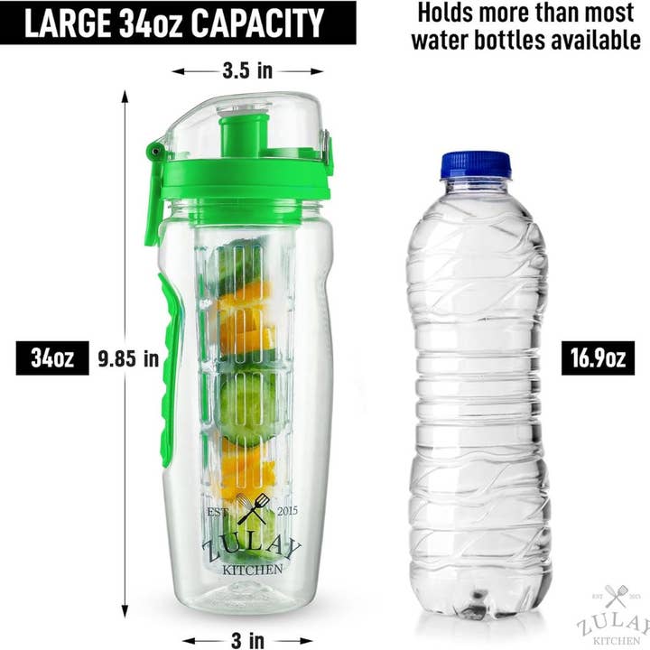 Zulay Kitchen – wholesale Water bottle – 34oz Fruit Infuser Water Bottle