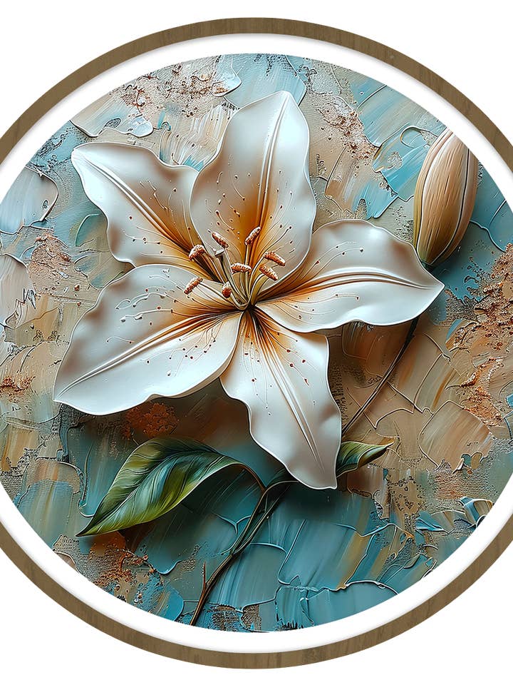 Art mural rond de lys d'un jour pour la vente par Gonz.Art