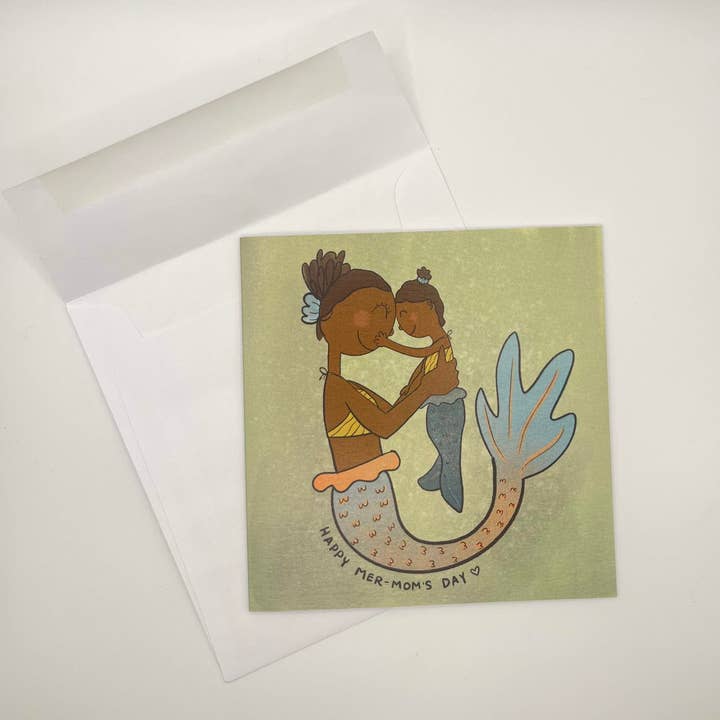 Happy Mer-Mom's Day Greeting Card (Style 2) for wholesale by Heidi Webb Design