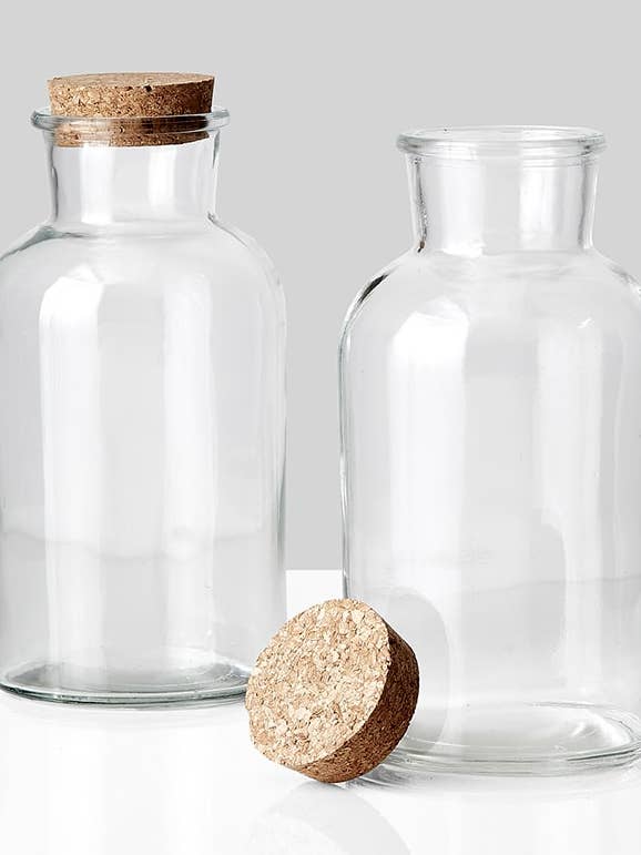 8in Glass Bottle With Cork for wholesale by Jamali Garden