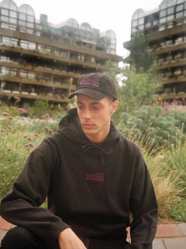 Black Hoodie With Violet Dream Embroidery for wholesale by Dream But Do Not Sleep