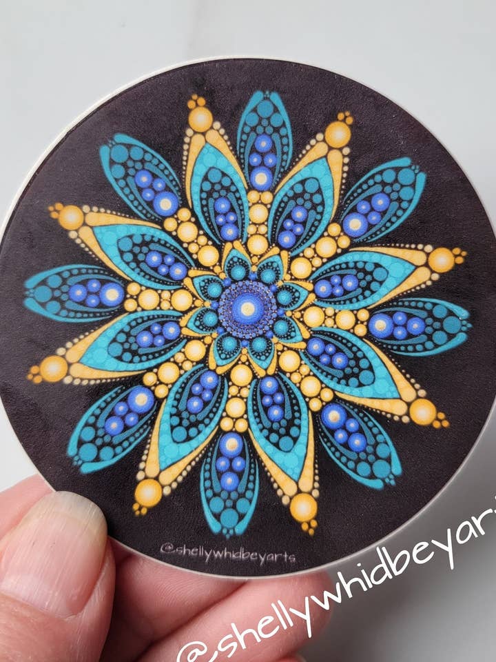 Mandala Sticker| Mandala Design for wholesale by Shelly Whidbey Arts