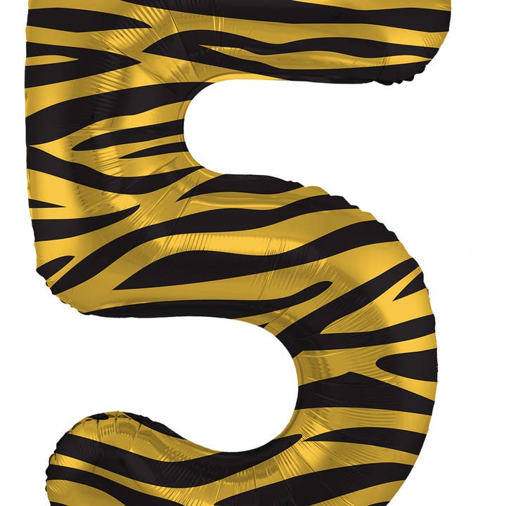 Balão de Papel Alumínio Número 5 Estilo Tigre - 86 cm por atacado de Folat BV