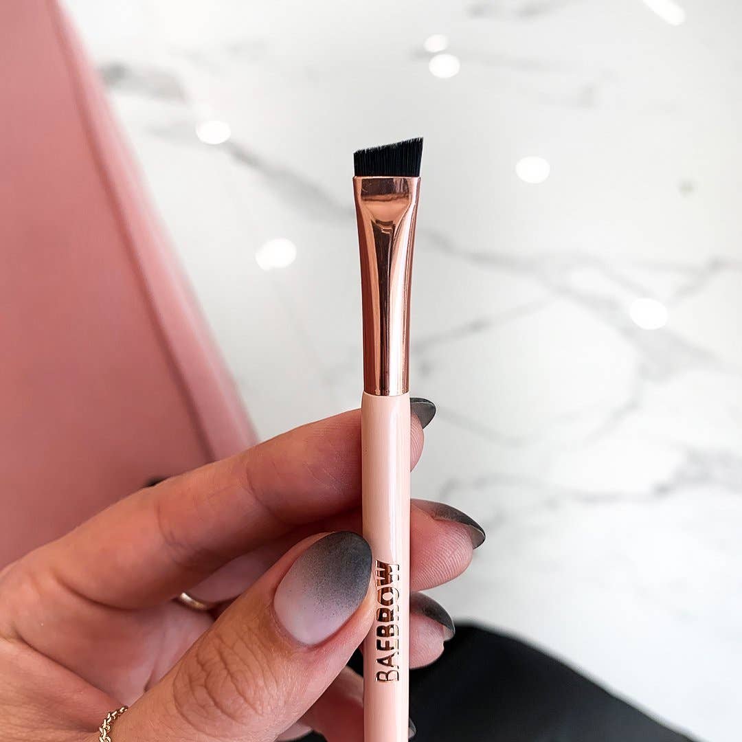 Nude Rose Gold DUAL ENDED BROW LINE BRUSH for wholesale on Faire2