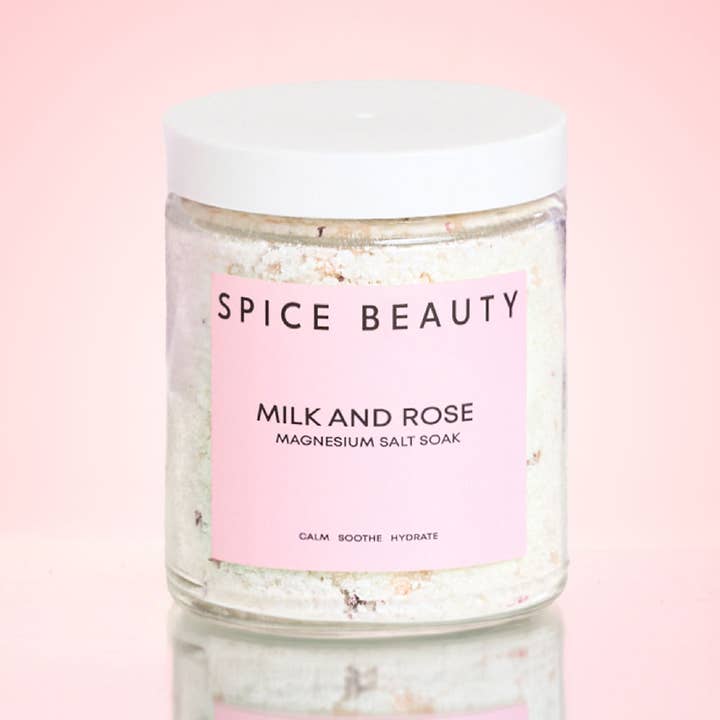 Mjölk & Ros Magnesiumsaltbad - Avkopplande & Återfuktande Bad för wholesale av Spice Beauty