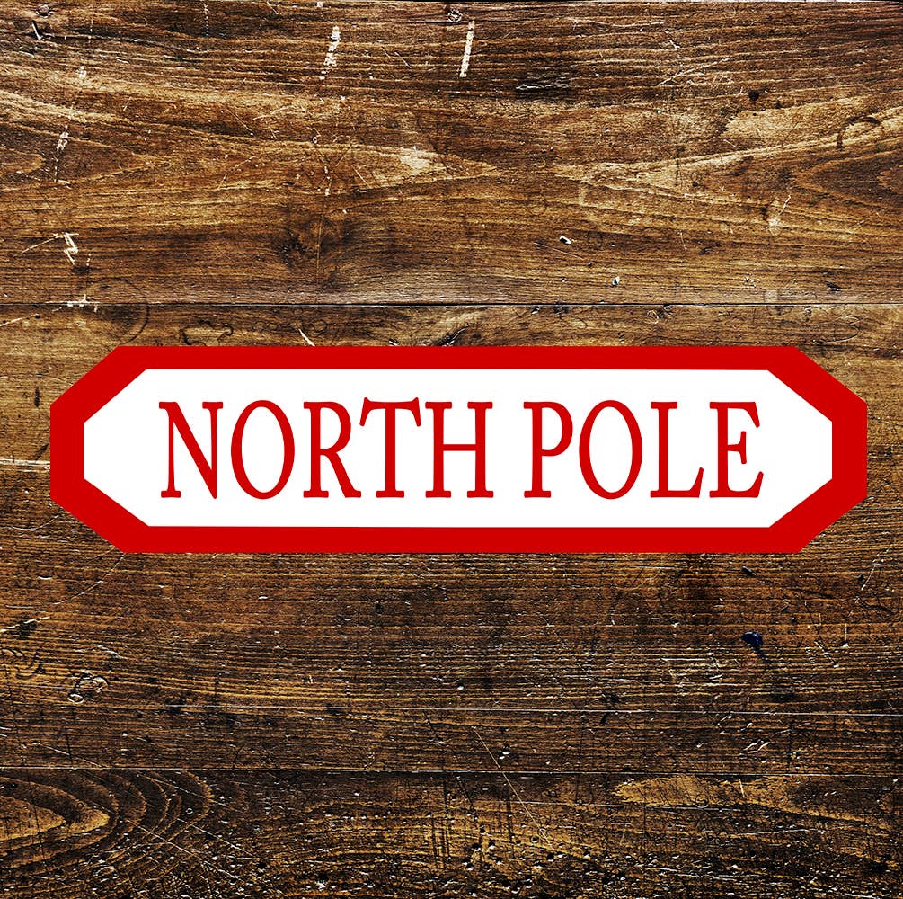 The British Metal Signs Company - Wholesale Sign - North Pole Street Sign Winter Christmas Metal Sign Plaque0
