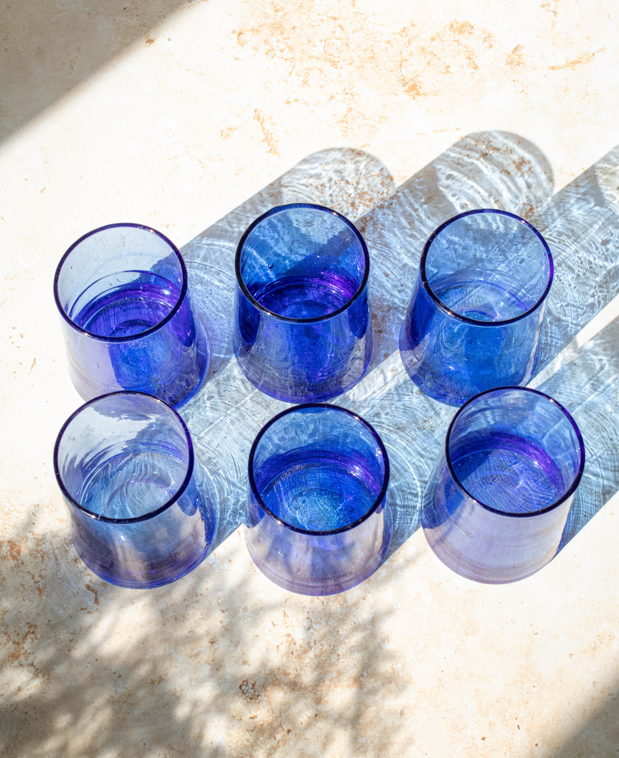 Maison Berber - Wholesale Drinking Glass/Cup - Moroccan Beldi Glasses Set of 6 - Blue4