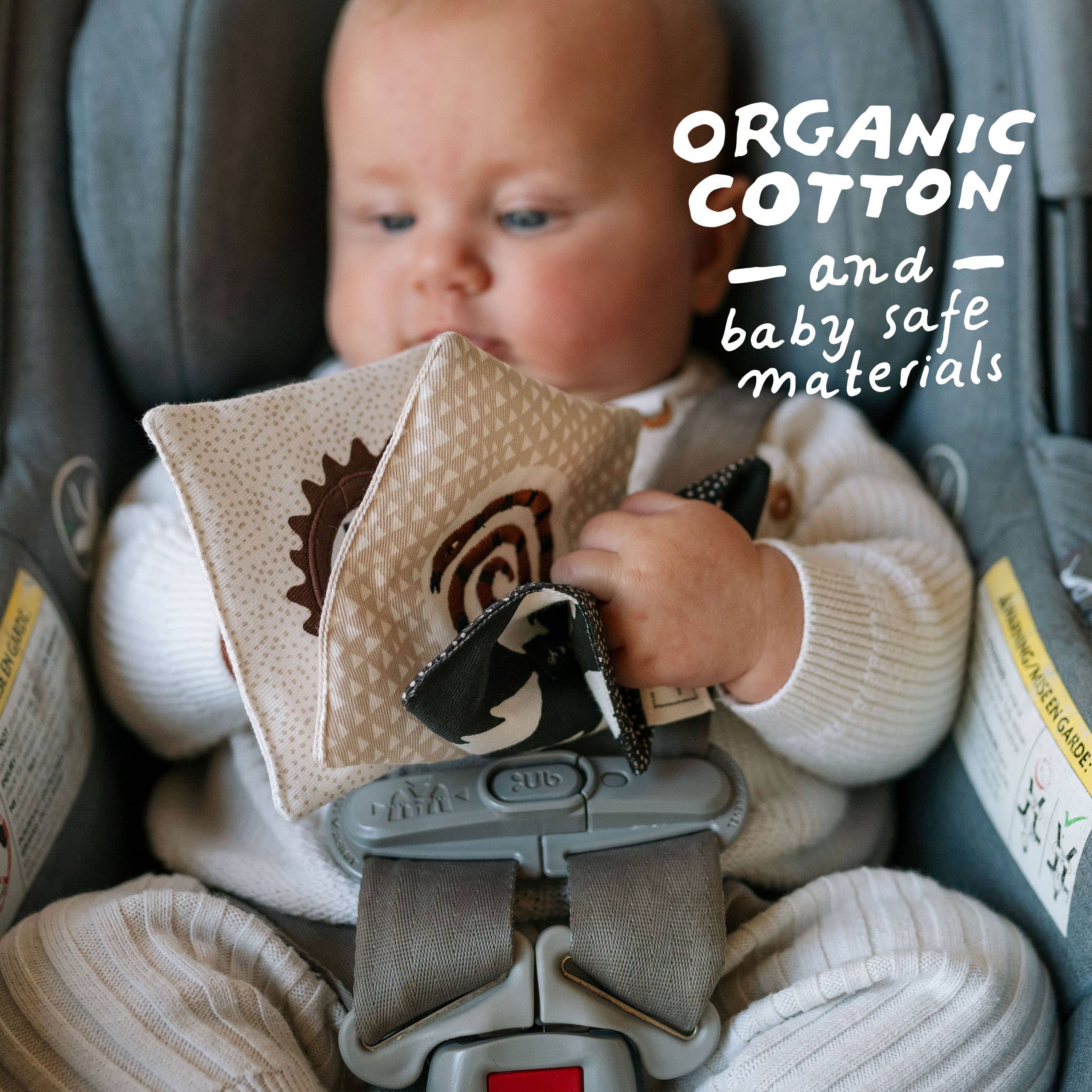 Wee Gallery - Wholesale Crinkle Tag Toy - Baby - Crinkle Pages Stroller Activity Toy for Baby - Wild2