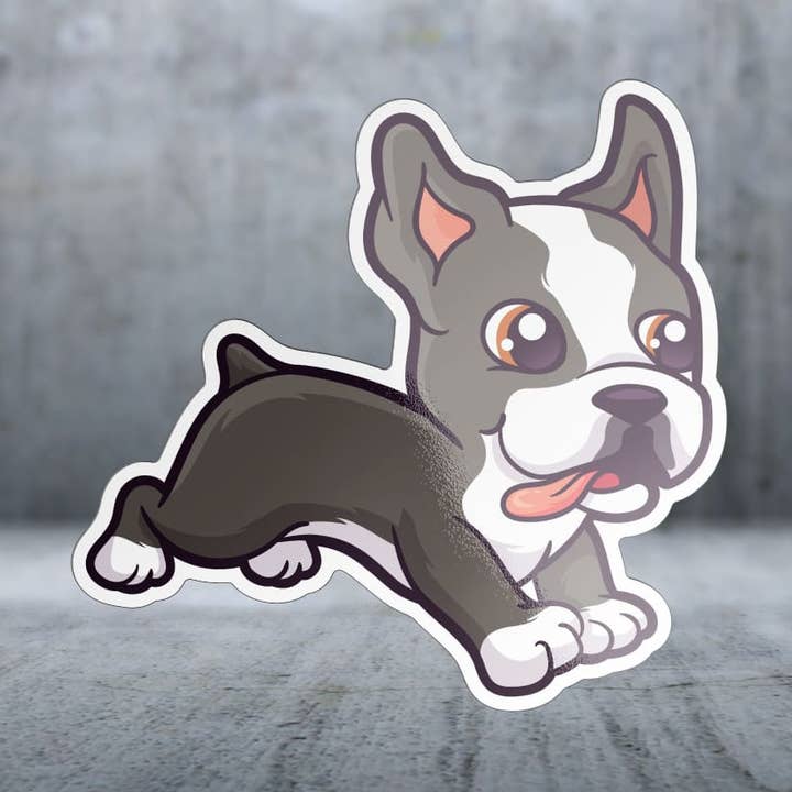 Cartoon Boston Terrier - Sticker for wholesale by Two Feet Treats