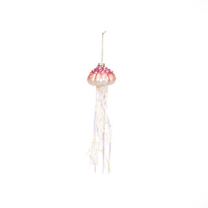 Housevitamin bv - Wholesale Ornament - Kersthanger - Kwallen - Glas - 7x25cm
