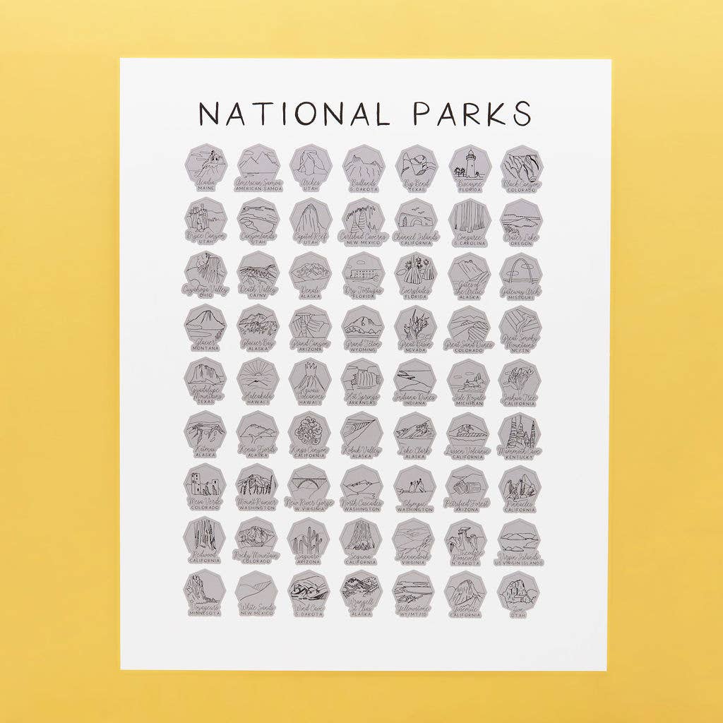 Suade - Wholesale Poster - 63 Park National Parks Bucket List Scratch Poster3