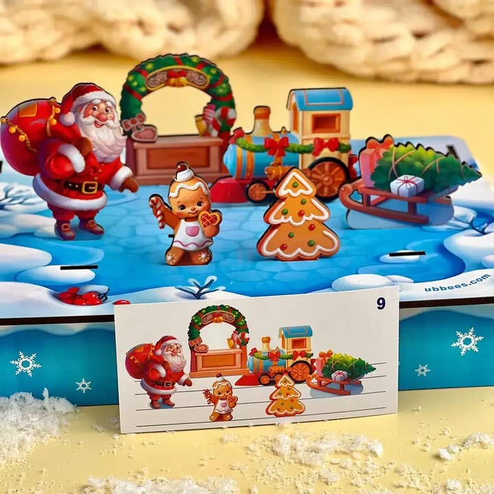Wooden Playset For Kids With Cards - New Year's Panorama for wholesale by UBees