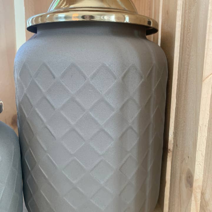 Indriya Home - Wholesale Jar - Iron Jar kitchen Storage Canister with Brass Lid- 2 Sizes 2