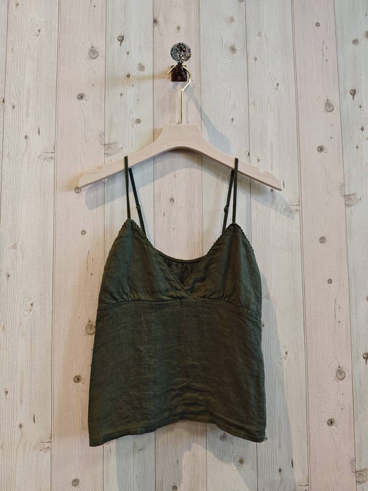 Linen & More - Wholesale Camisole - Women's - REF 23311 100% LINEN SHORT STRAP T-SHIRT