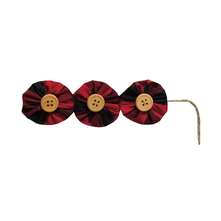 The Hearthside Collection - Wholesale Bunting/Garland - Red & Black Buffalo Check Yo-Yo Garland