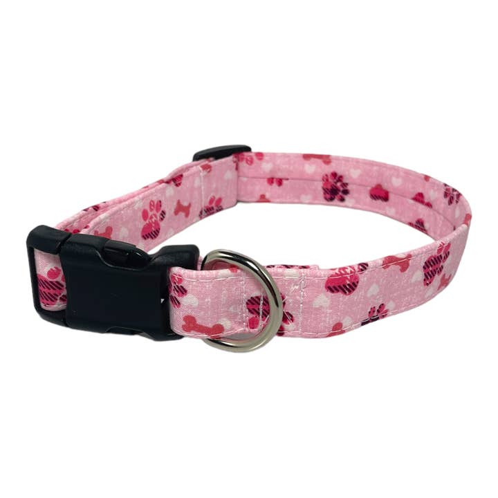„Pink Paw-Prints” - Hondenhalsband voor wholesale door Sew Cute Creations By Sydni