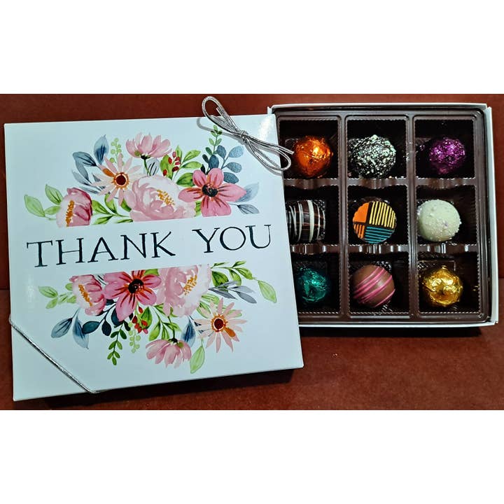 Eastern Shore Chocolate Company - Wholesale Chocolate Box - Thank You Floral Bouquet Chocolate Truffles Gift Box