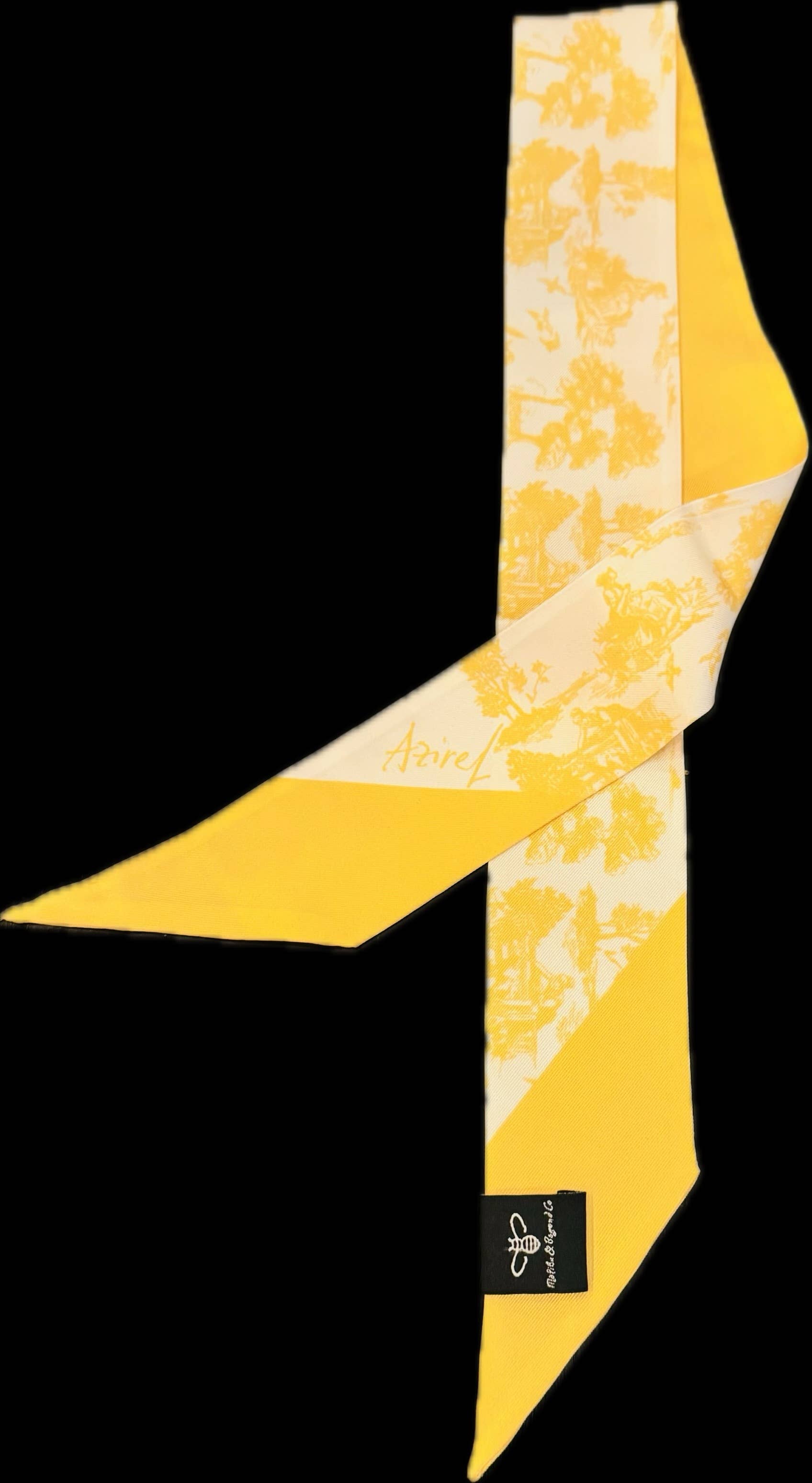 Malibu & Beyond Co /LENNOX MODE - Vendita all'ingrosso Sciarpa - Donna - Piccola e iconica sciarpa lunga sottile Twilly in seta con stampa toile9