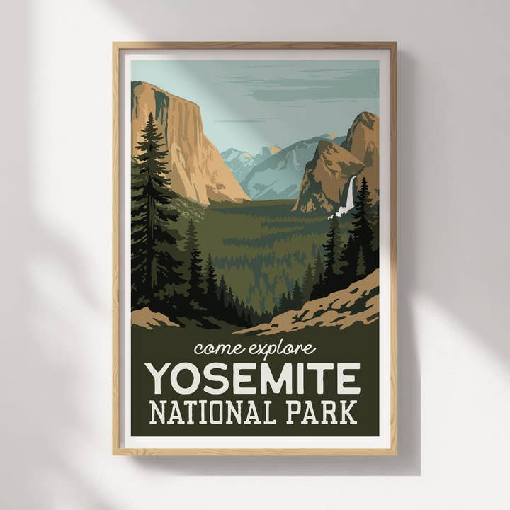 Cartel de Viaje del Parque Nacional de Yosemite, California para venta al por mayor de Recollection Project
