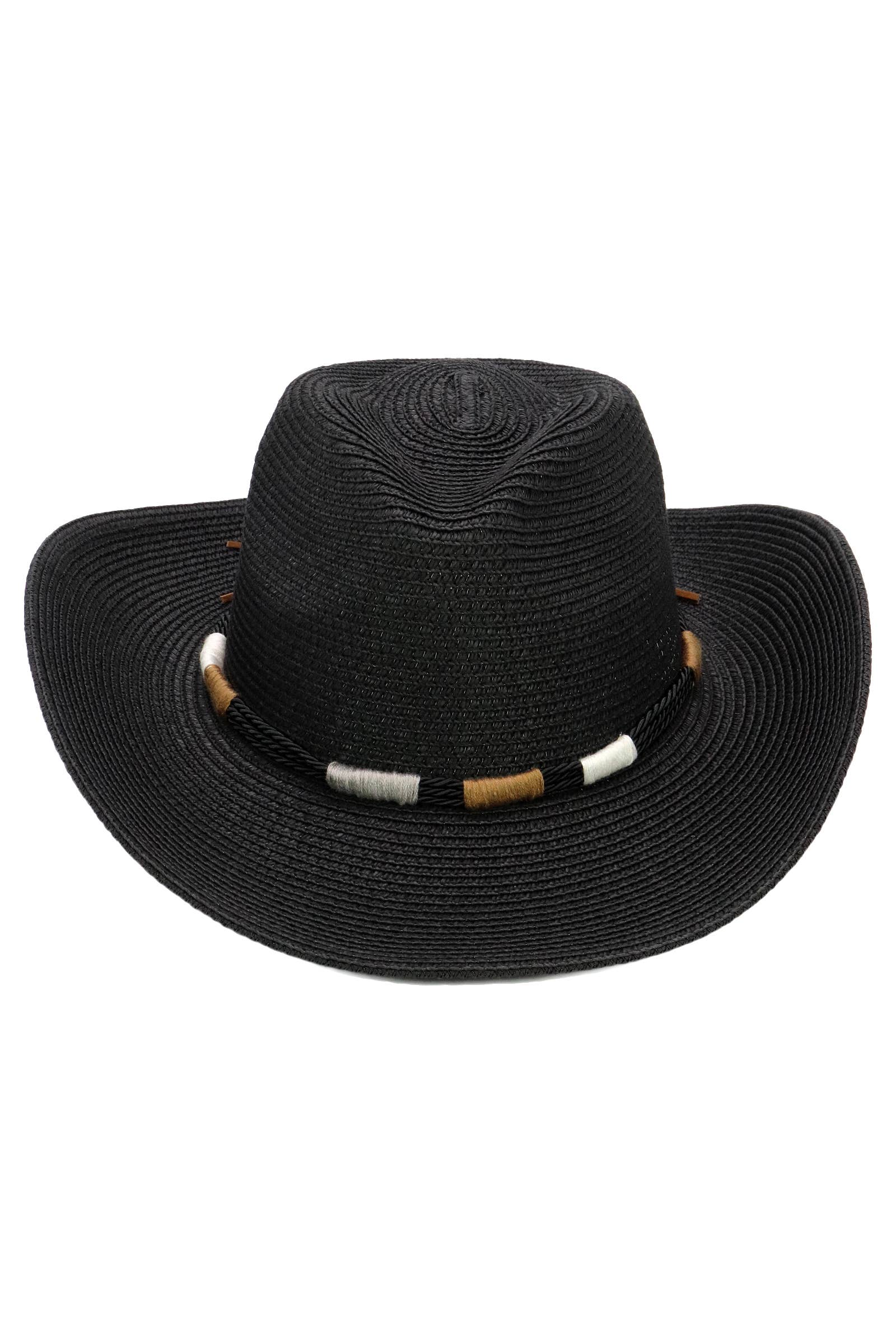 Cap Zone - Wholesale Straw Hat - Women's - Coastal Stitch Braided Belt Paper Straw Cowboy Hat5