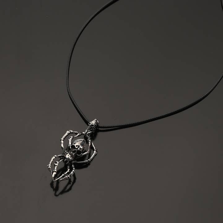 SALINA TRADING INC - Wholesale Pendant/Charm Necklace - Viking Skull Spider Pendant Necklace Stylish Retro Party Jewelry3