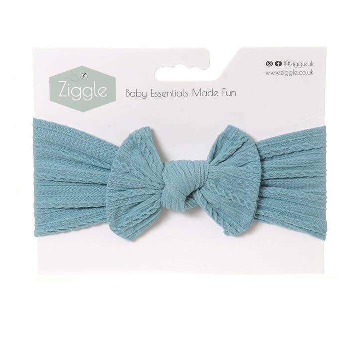 Diadema turbante con lazo en color verde azulado para venta al por mayor de Ziggle Baby