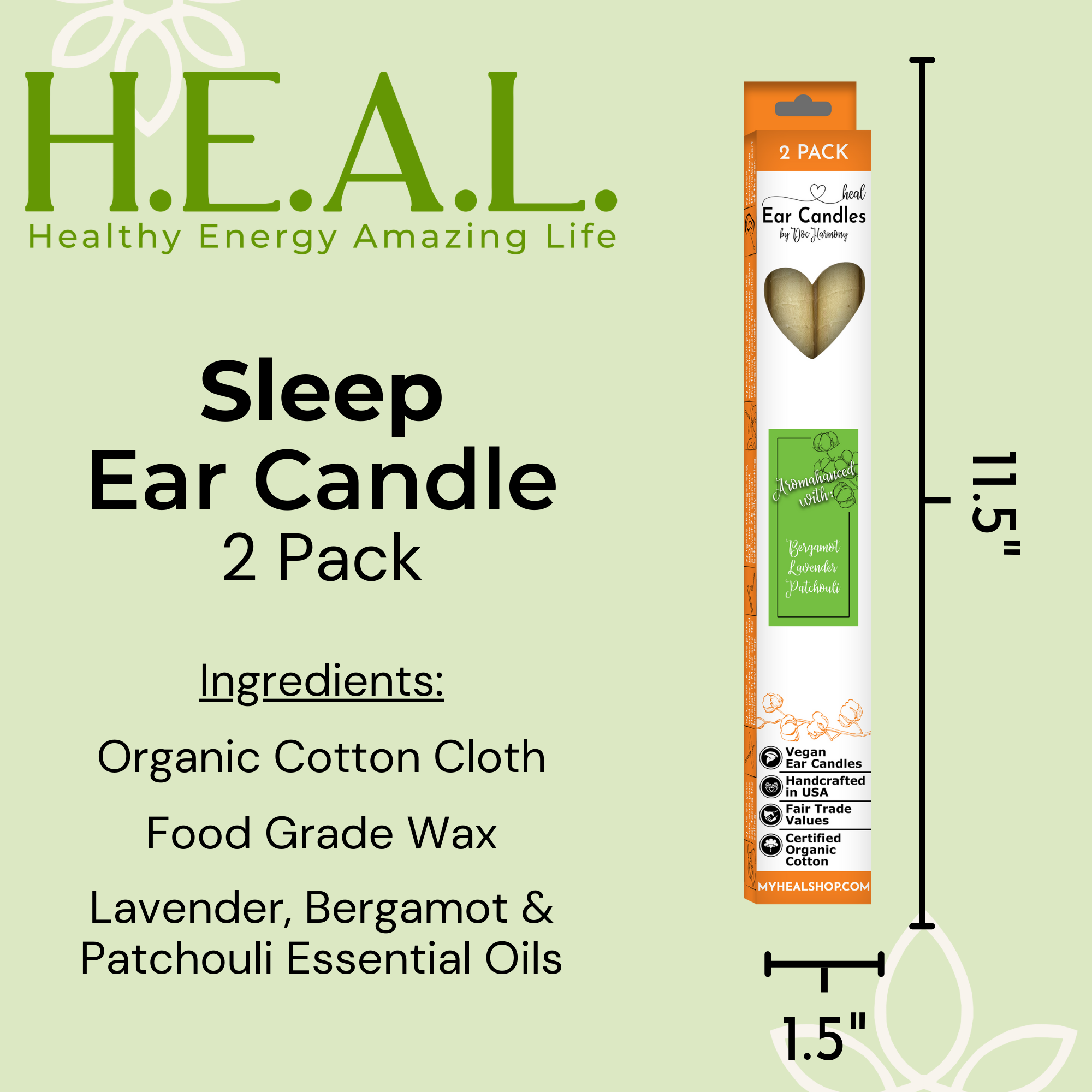 Healthy Energy Amazing Life - Wholesale Tapered Candle/Candlestick - Lavender, Bergamot & Patchouli Ear Candles by Doc Harmony2