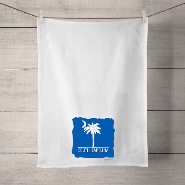 South Carolina State Blue Tea Towel for wholesale by Laura K Aiken Studio