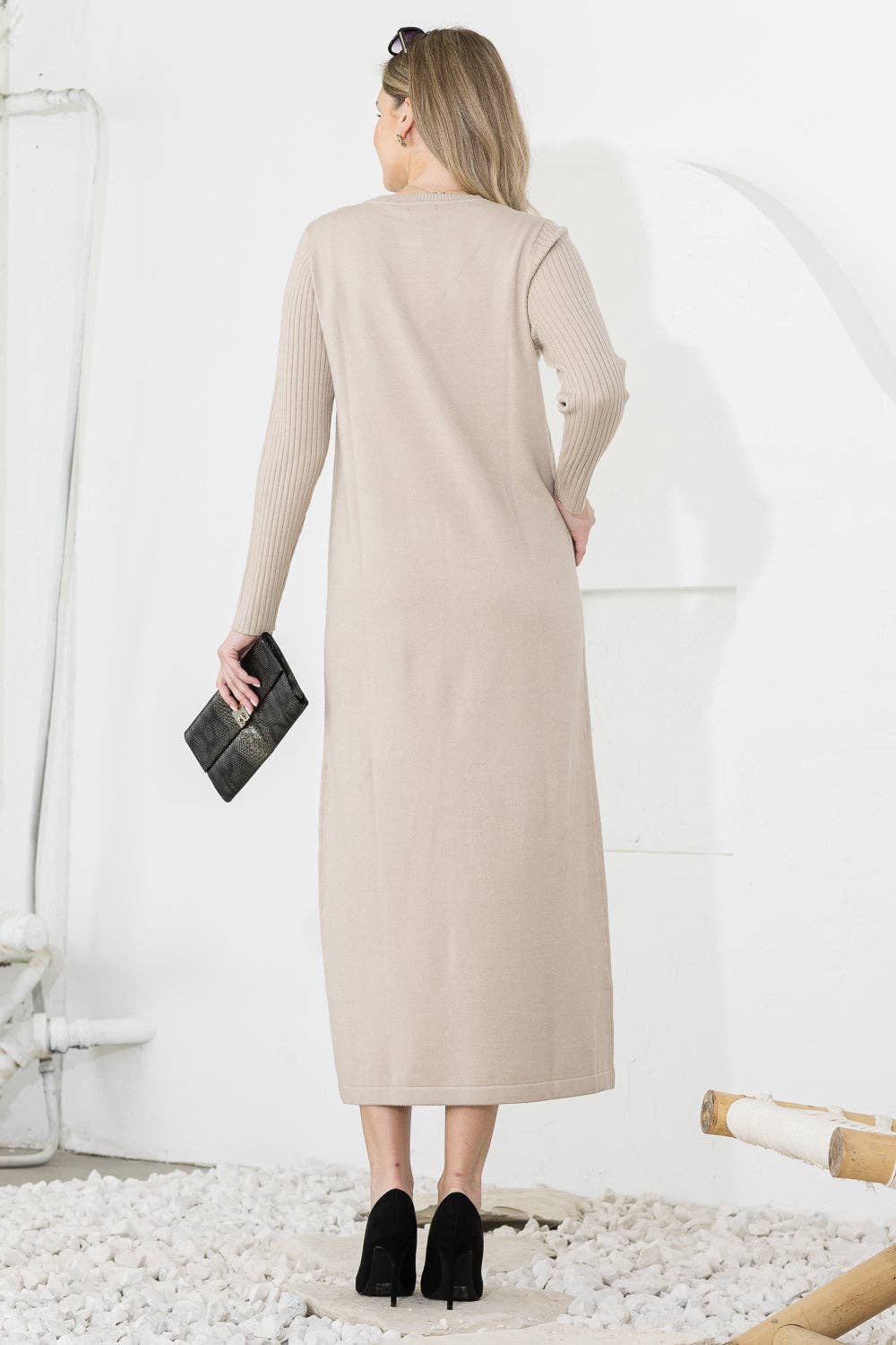 Joh Apparel - Vendita all'ingrosso Vestito - Donna - Abito Maglione Lavorato a Maglia Sandra6