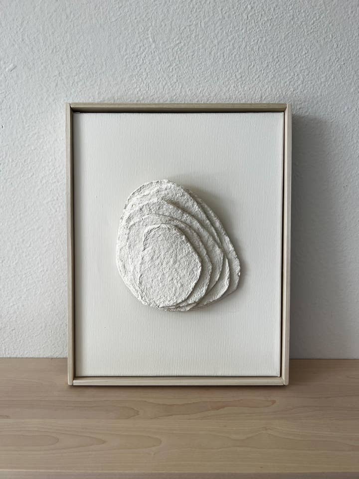 "Empilee" Stacked Paper Pulp Framed Art for wholesale by Je.Nicci