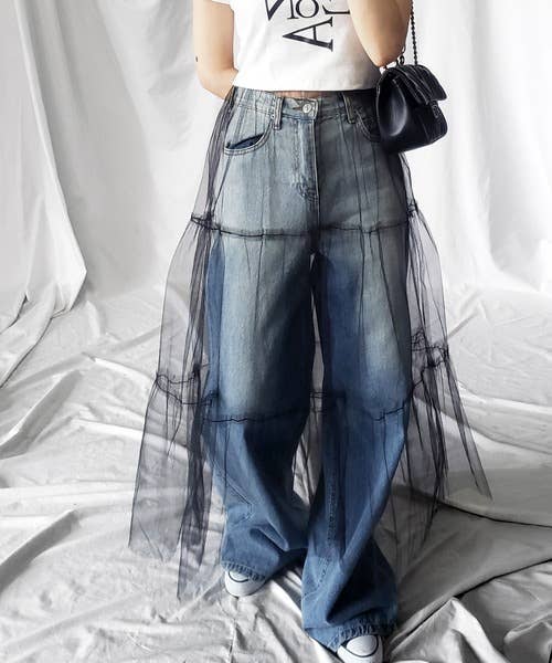 Rosa Clothing - Wholesale Skirt - Women's - Trendy Elasticated Waist Overlay Layered Mesh Skirt9