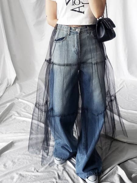 Rosa Clothing - Wholesale Skirt - Women's - Trendy Elasticated Waist Overlay Layered Mesh Skirt9