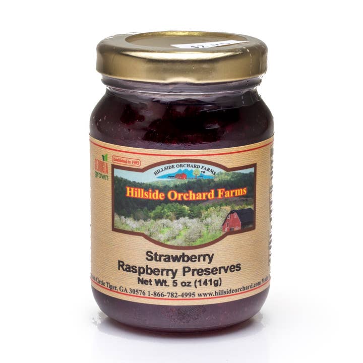 Strawberry Raspberry Preserves 5 oz for wholesale by Hillside Orchard Farms