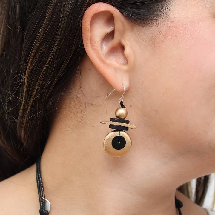 Sylca Designs - Wholesale Dangle Earrings - Assuta Gold Drop Earrings1