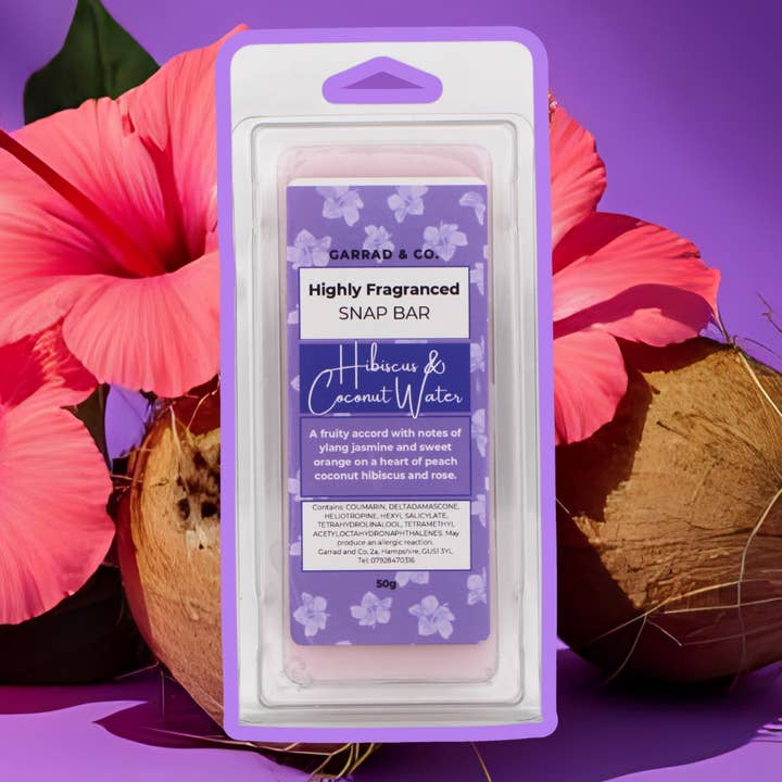 Hibiscus & Coconut Water Snap Bar for wholesale by Garrad & Co