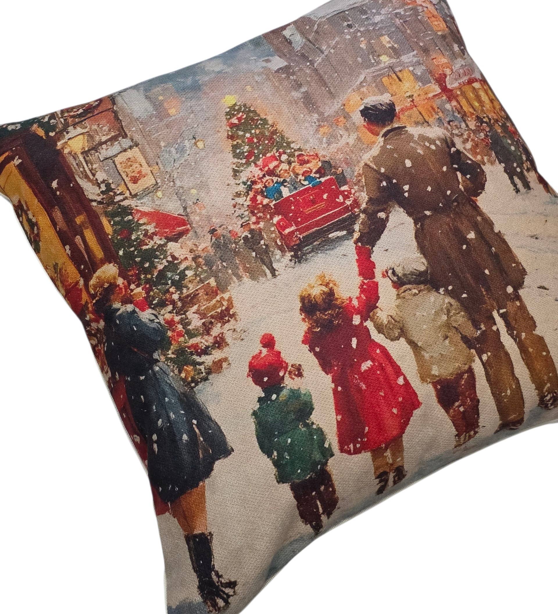 Lunaria Lab – wholesale Dekorativ kudde – Vintage Christmas Family kuddfodral4