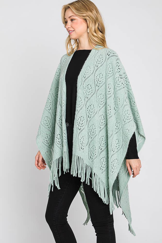 Hana - Wholesale Cardigan - Dames - Paisley Pattern Fringe Ruana21