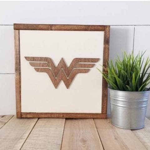 Nail and Hook Laser Cut Home Decor - Wholesale Sign - Superhero Wall Art  | 11x11 inch Wood Sign1