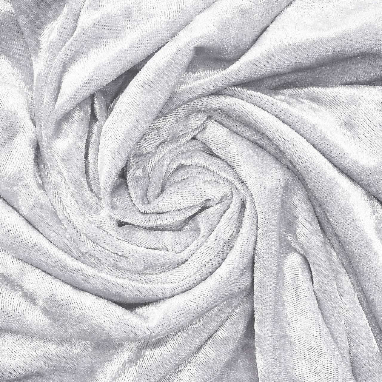 YOUR CHAIR COVERS - Wholesale Tablecloth - 132 Inch Round Crushed Velvet Tablecloth White4