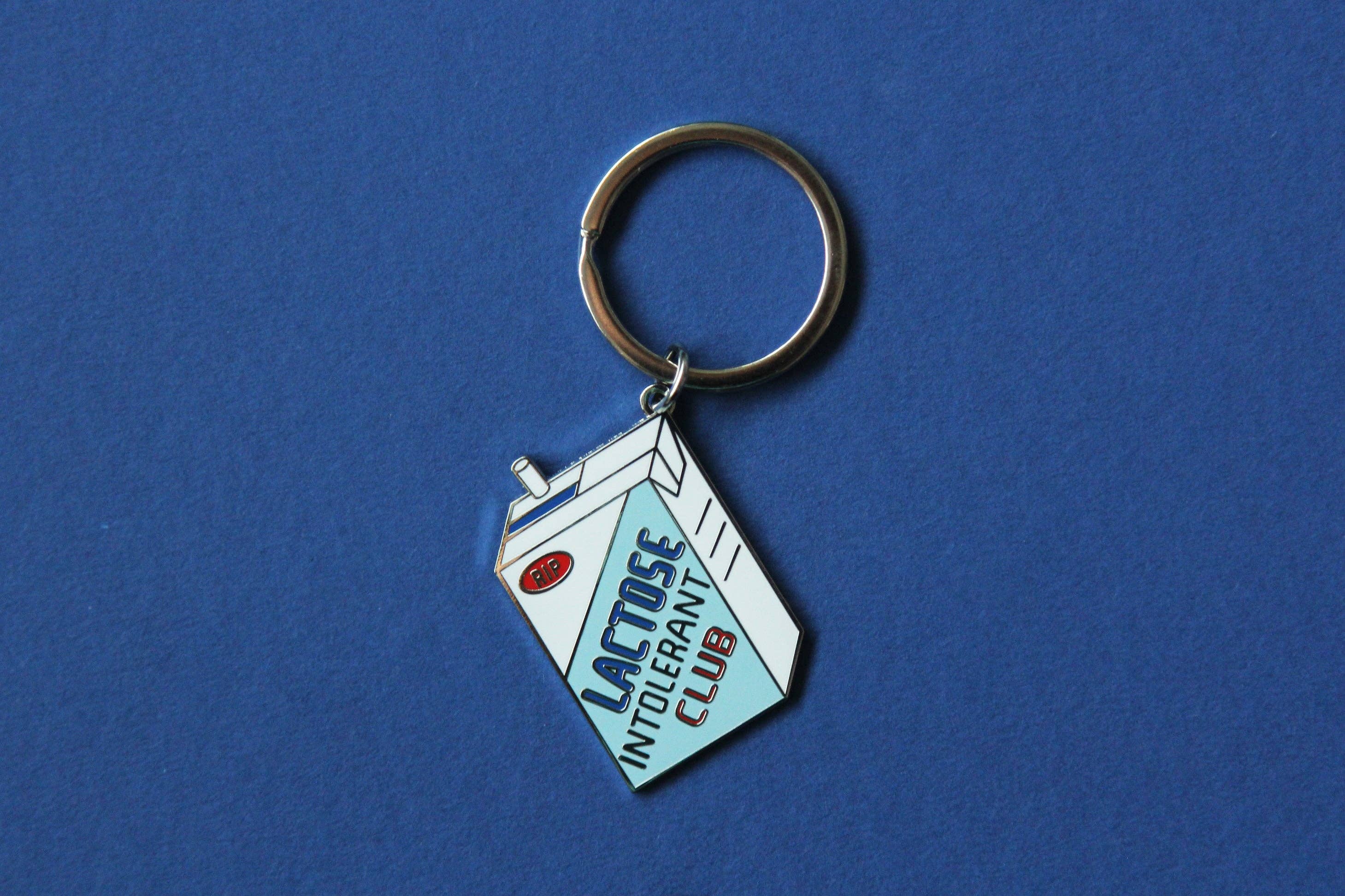 JaneLi.Co - Wholesale Keychain – Unisex - Lactose Intolerant Club Enamel Keychain0