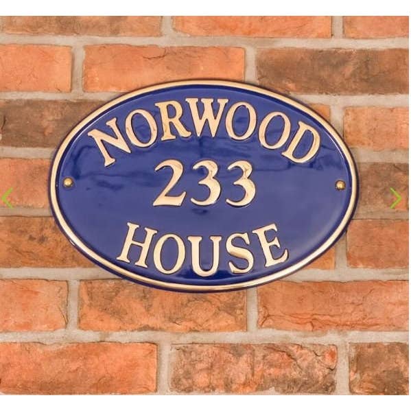 Sinal Casa Oval Latão 40,5 X 28Cm por atacado de The House nameplate company