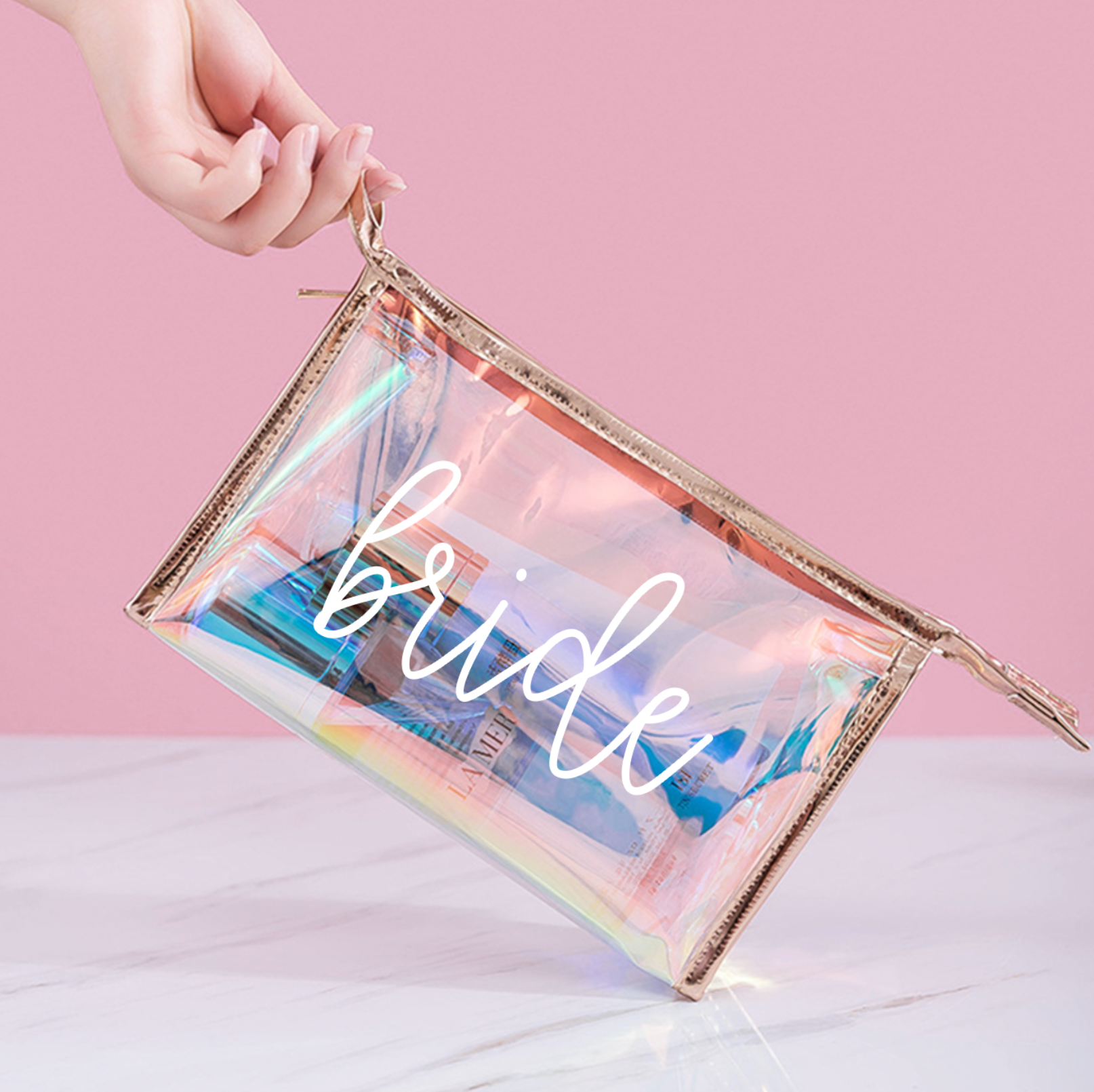 MELODY FAYE - Wholesale Makeup/Cosmetic Bag - Bridesmaid Personalized Clear Makeup Bag3