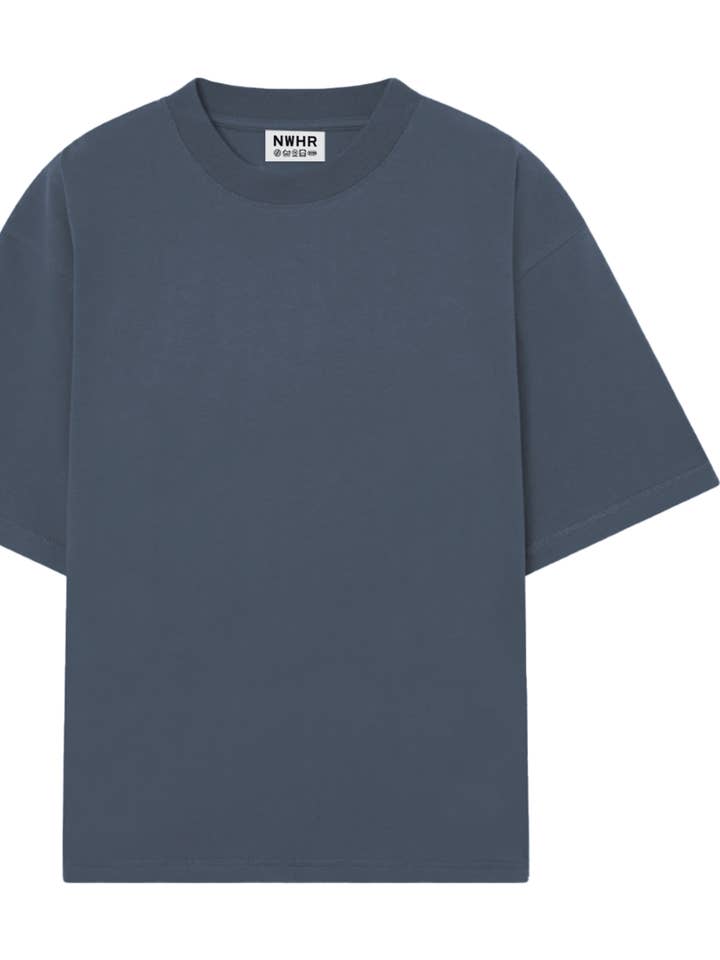 Camiseta Esencial Azul Marino Lavado for wholesale by NWHR