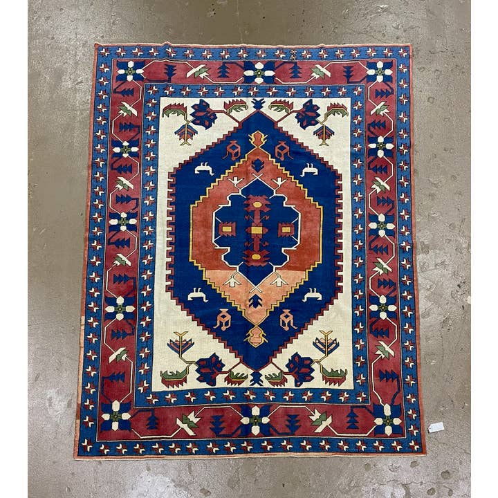 Tapis Vintage de la région de Konya en Turquie | 7.11 x 10.5 pour la vente par Vintage Loomz